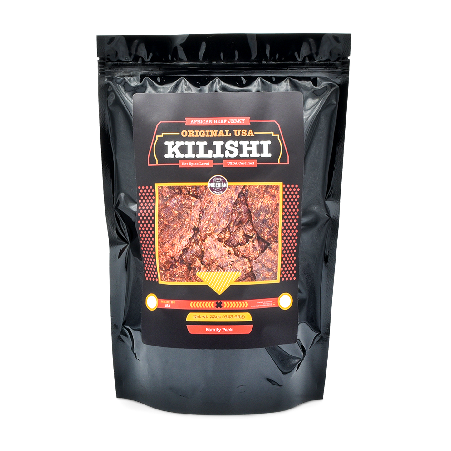 Original USA Kilishi – Hot (22 oz / Family Pack) – Nigerian Beef Jerky