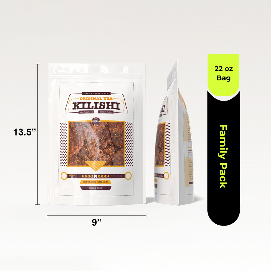 Original USA Kilishi – Mild (22 oz / Family Pack) – African Beef Jerky