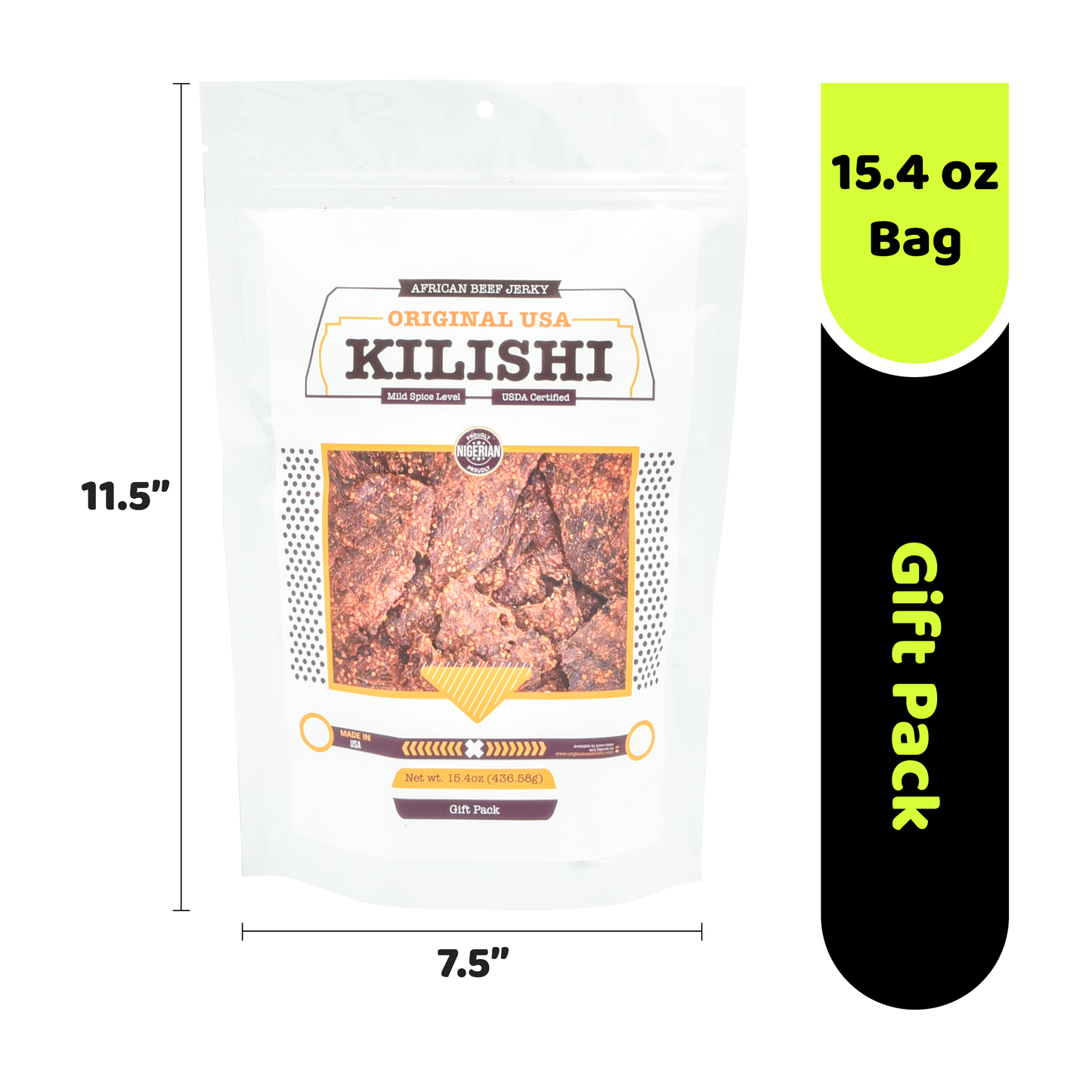 Original USA Kilishi – Mild (15.4 oz / Gift Pack) – Nigerian Beef Jerky