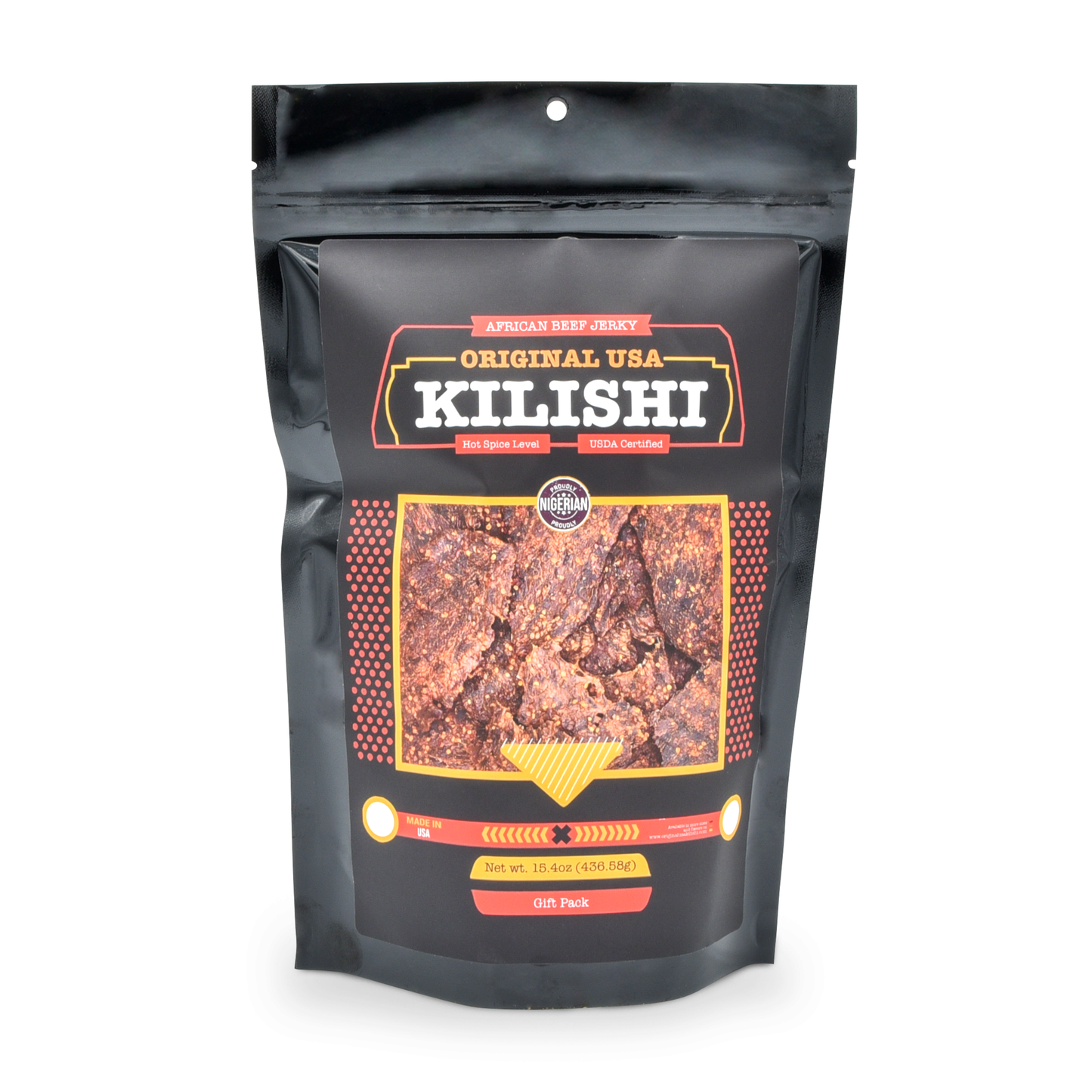Original USA Kilishi – Hot (15.4 oz / Gift Pack) – Nigerian Beef Jerky