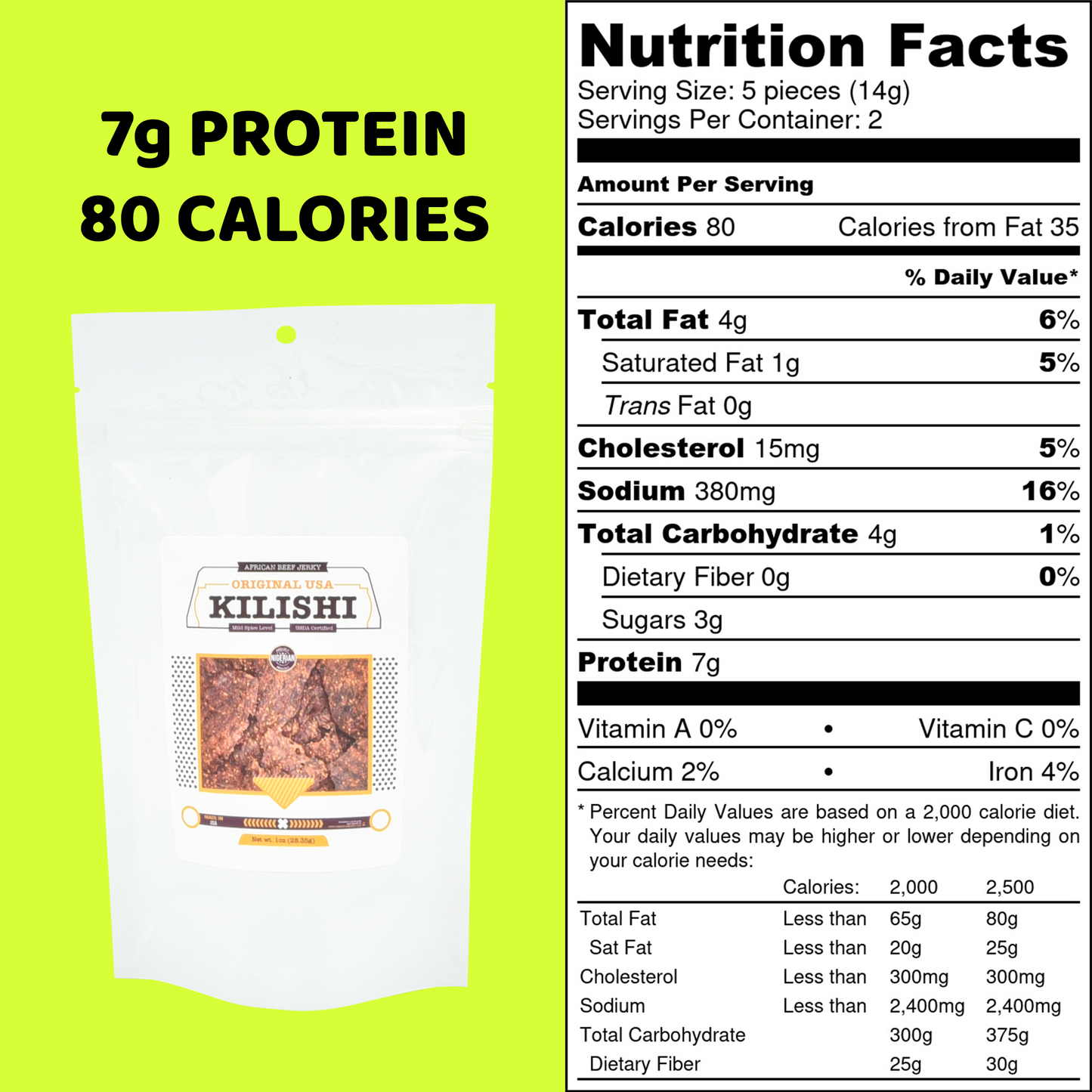 Original USA Kilishi – Mild (1 oz / Medium) – Nigerian Beef Jerky