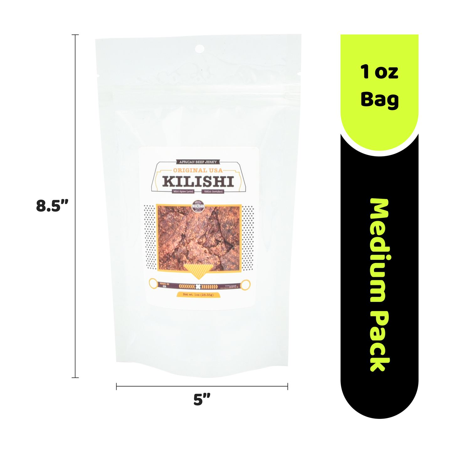 Original USA Kilishi – Mild (1 oz / Medium) – Nigerian Beef Jerky