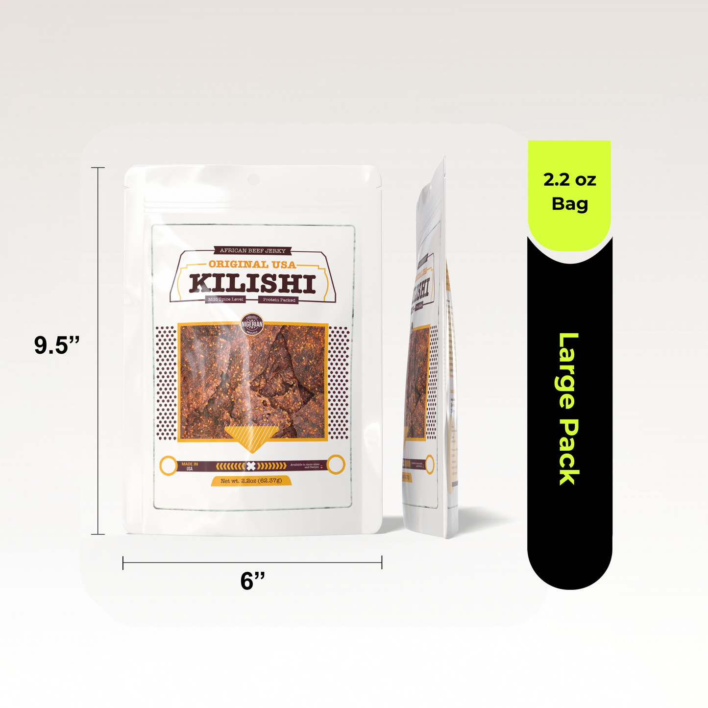 Original USA Kilishi – Mild (2.2 oz / Large) – African Beef Jerky