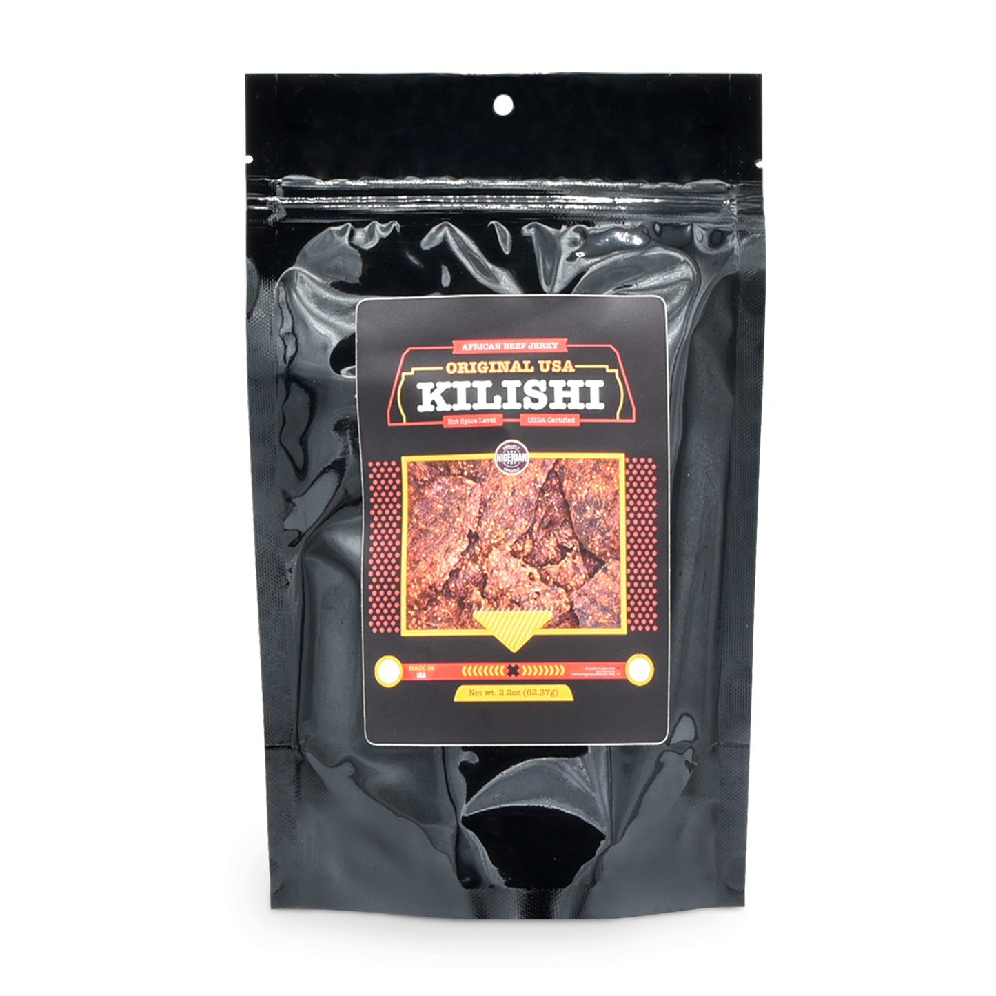 Original USA Kilishi – Hot (2.2 oz / Large) – Nigerian Beef Jerky