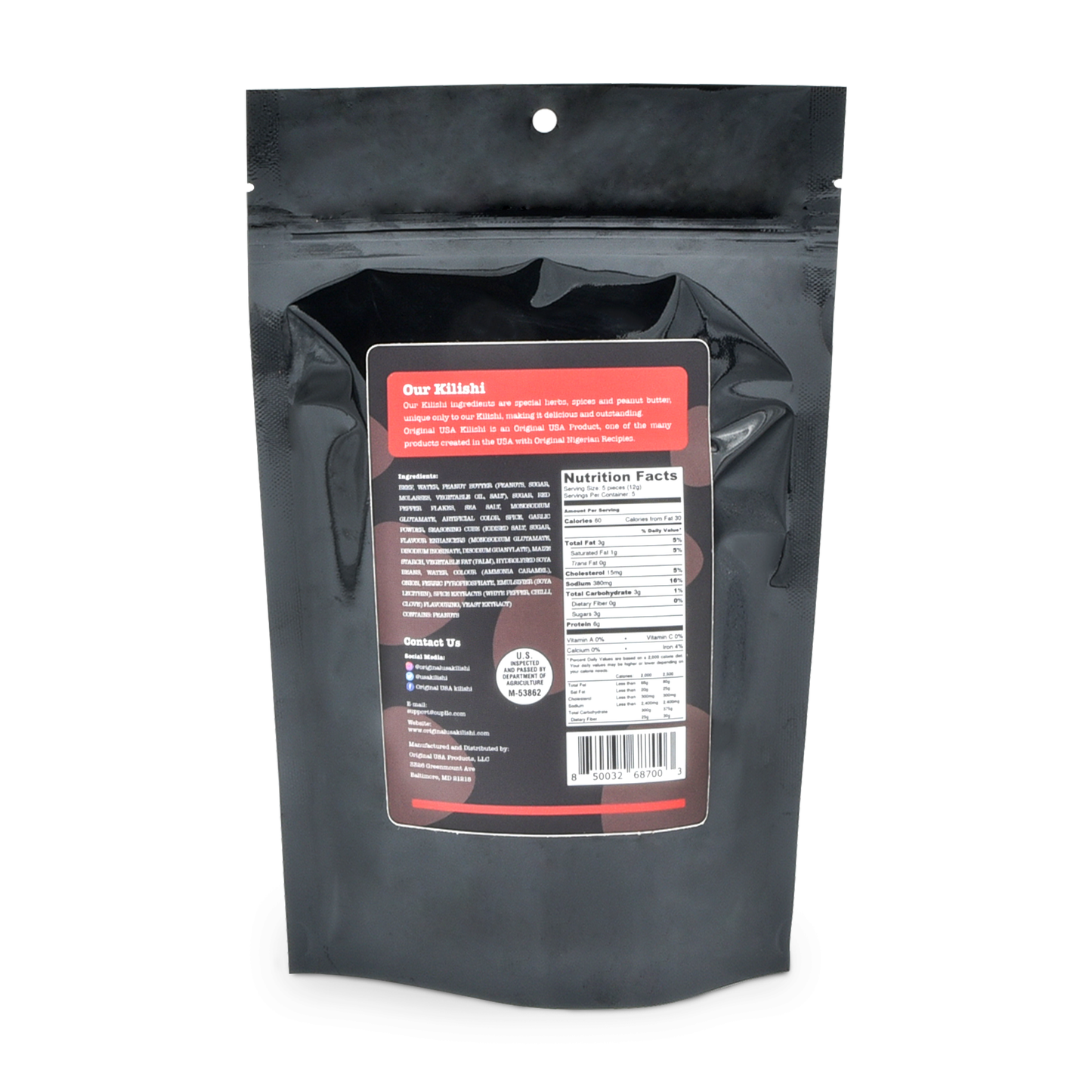 Original USA Kilishi – Hot (2.2 oz / Large) – Nigerian Beef Jerky