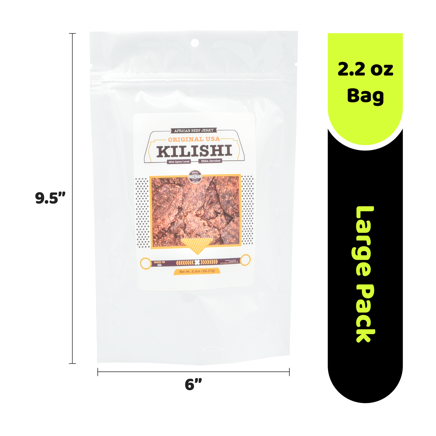 Original USA Kilishi – Mild (2.2 oz / Large) – Nigerian Beef Jerky