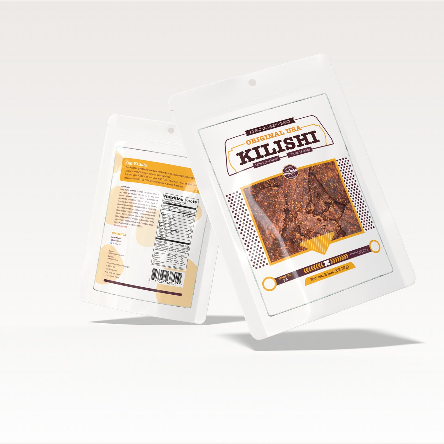 Original USA Kilishi – Mild (2.2 oz / Large) – African Beef Jerky