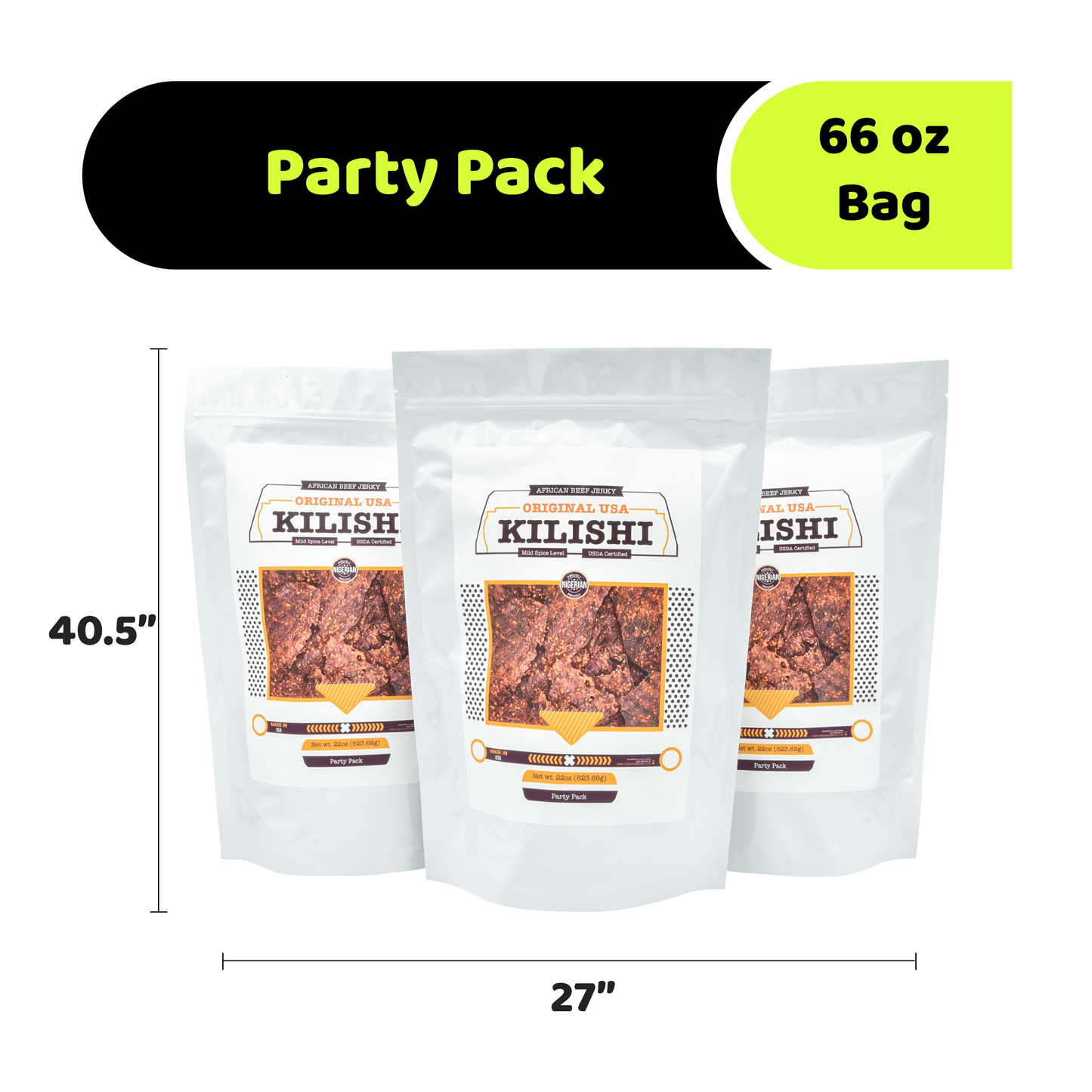 Original USA Kilishi – Mild (66 oz / Party Pack) – Nigerian Beef Jerky