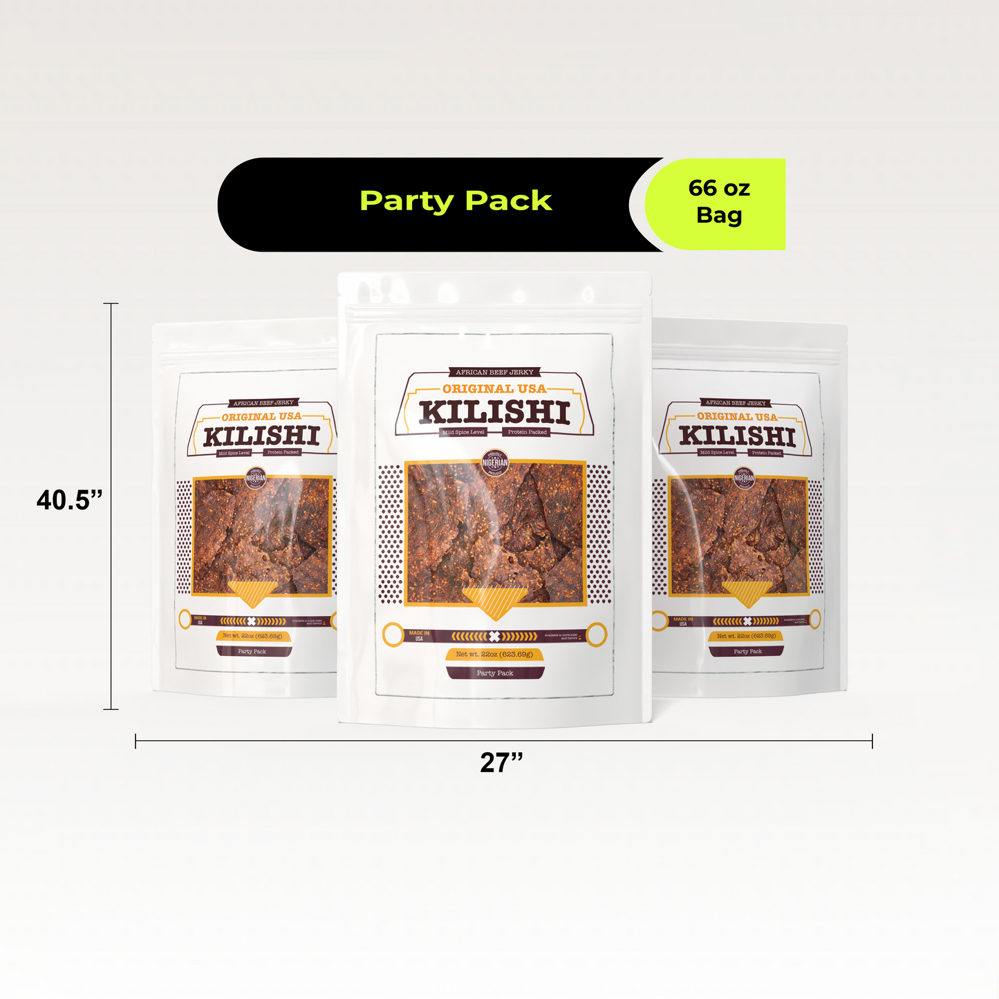 Original USA Kilishi – Mild (66 oz / Party Pack) – African Beef Jerky