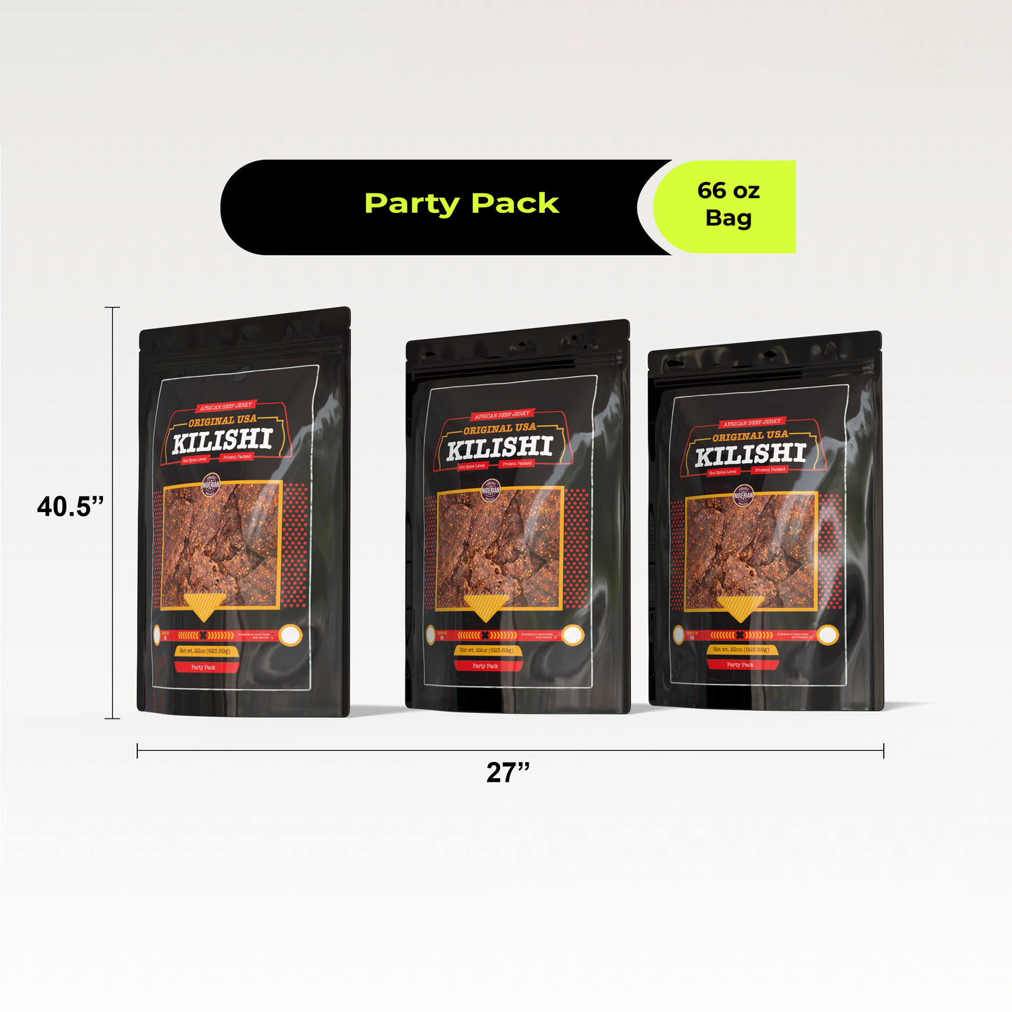 Original USA Kilishi – Hot (66 oz / Party Pack) – African Beef Jerky